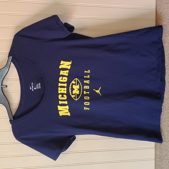 Nike Tops - Nike Michigan football tee medium blue gold yellow short sleeves